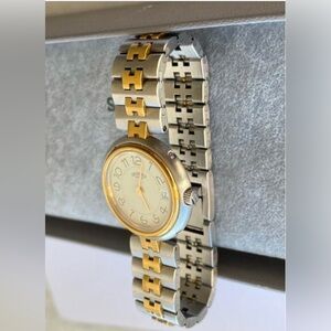 Two-Tone Silver and Gold Hermès Clipper Watch